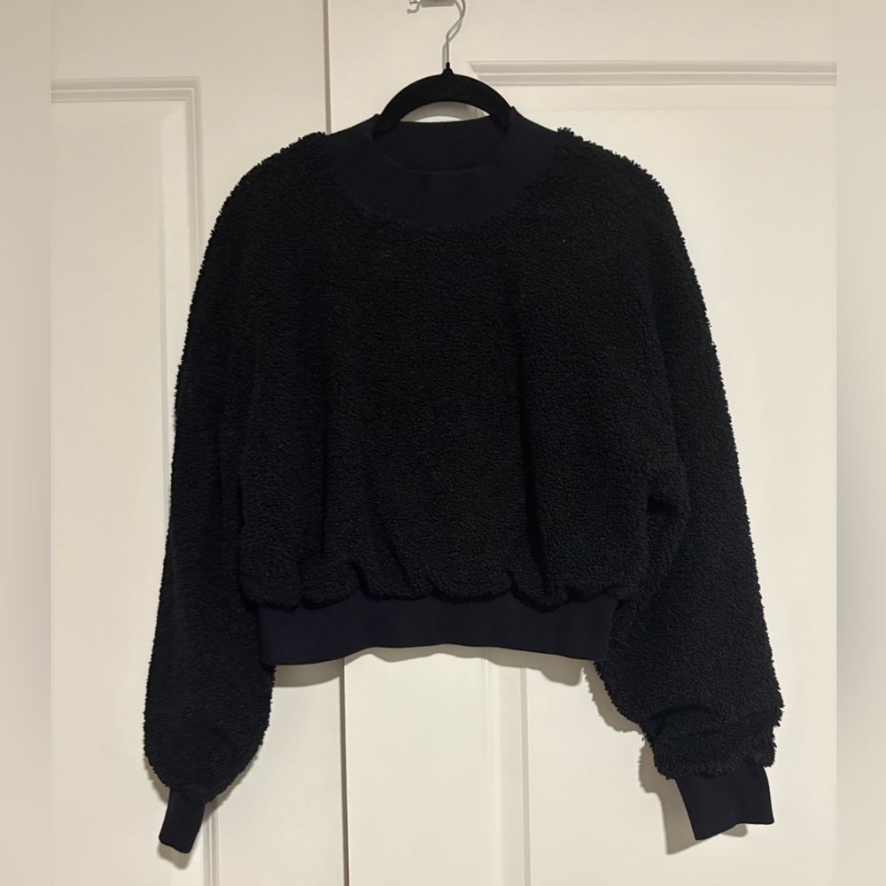 Fabletics Charcoal Textured Crew Neck Sweater